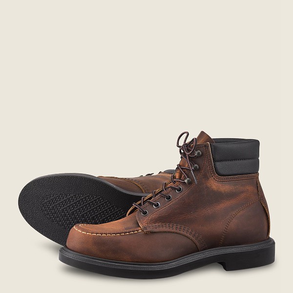 Red Wing Mens Classic Supersole - 6-inchr Rough & Tough Leather - Heritage Boots Dark Brown - 3185HT